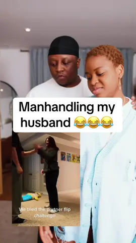 Manhandling my husband 😂😂😂#fypシ #viral_video #funnyvideo #husbandwife 