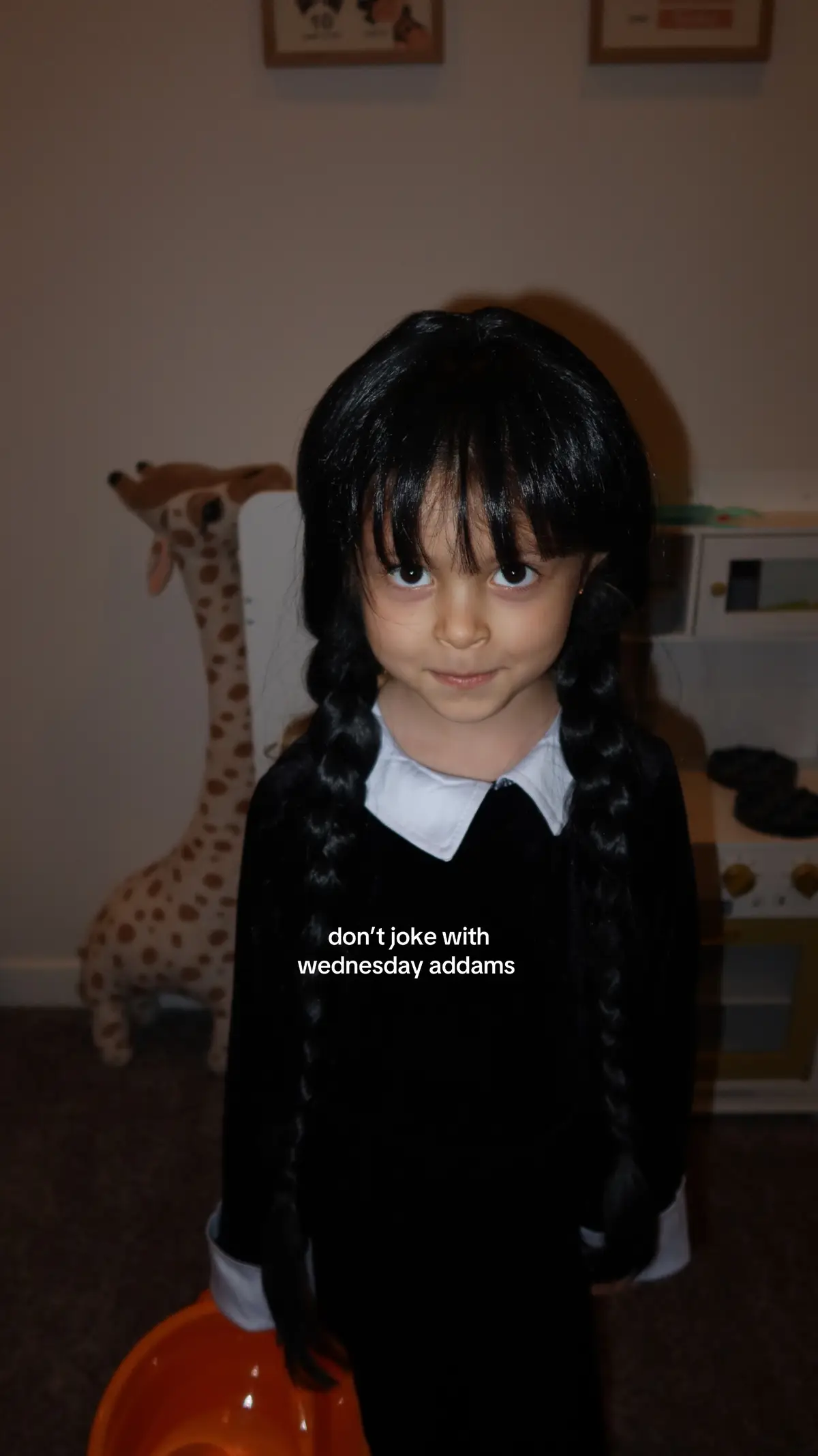 tell us how we did :)  and leave some comments for my little wednesday 🖤👻 #wednesdaycosplay #wednesdayaddams #wednesdaynetflix #wednesdayaddamscosplay #halloweencostumes #halloweenkids 