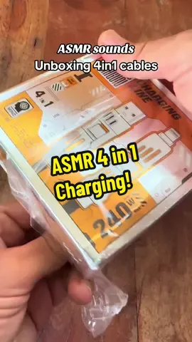 ASMR sounds, unboxing 4in1 charging cable!#asmrsounds #asmrsound #unboxing #unboxingasmr #chargingcable #4in1cable #4in1 #tiktokshopblackfriday #tiktokshopcybermonday #creatorsearchinsights 