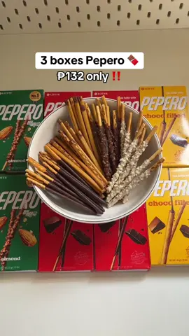 Grabe si seller 132 pesos tatlong box na ng pepero?! Mahal to sa mall 😩🍫 #pepero #peperochocolate #lottepepero #3boxespepero #payday #fypシ゚viral 