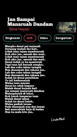 #liriklagu #jansampaimanaruahdandam #silvahayati #laguminang #laguminangviral 