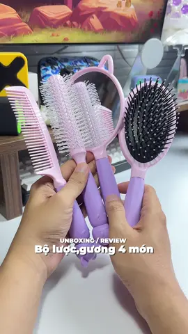 Bộ lược,gương 4 món #riviulv1 #unboxing #review #LearnOnTikTok #xuhuong #setluocguon4chitiet 