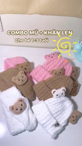 Mũ kèm khăn len cho bé yêub #xh #viral #muadong #thudong #mũ 