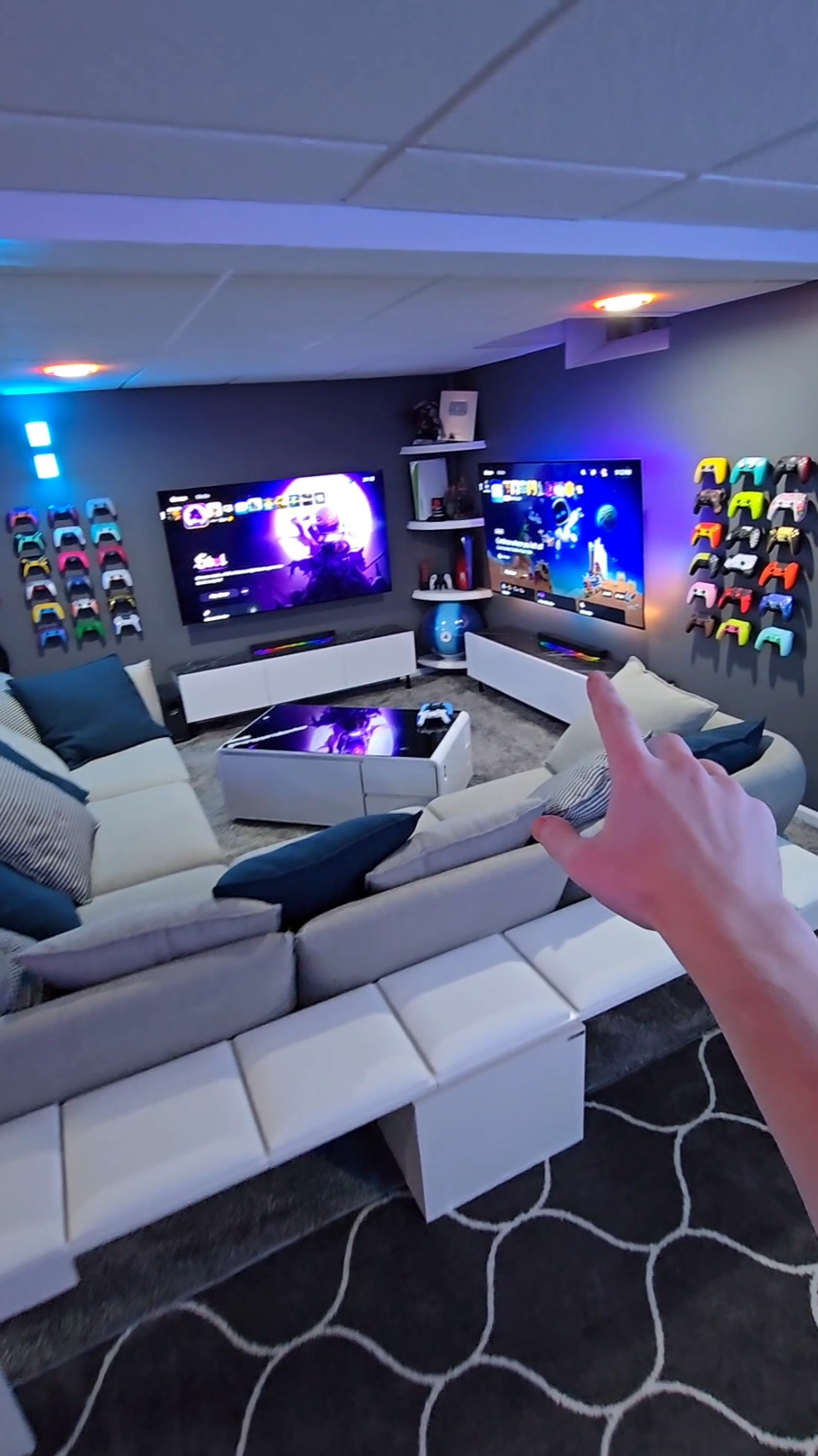 What's stopping you from putting a GAME ROOM in your basement? 👾 #GamingOnTikTok  #GamingSetup #ps5 #fyp #goals #setup 