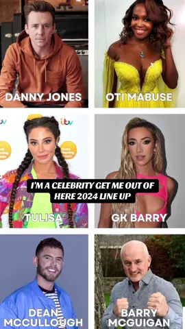 I'm a Celebrity!... Get Me Out Of Here 2024 line up. Who are you looking forward to seeing? • • • • (i do not own these images) • • • #imacelebrity #imacelebritygetmeoutofhere #realitytv #line up #reveal #gkbarry #dannyjones #mcfly #itv #imaceleb2024 #fyp 