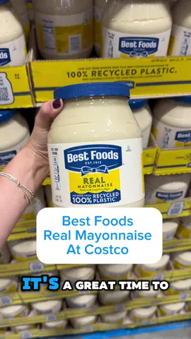 Save $3 on @bestfoodsmayonnaise 64oz. Jar at @Costco Wholesale through 11/17! -Made with real, simple ingredients like cage-free eggs, oil and vinegar -Deliciously creamy and perfect for spreading -Real Taste and Less Waste: Jars are made from 100% recycled plastic Find delicious holiday recipe inspiration on Hellmann's website - link in my story! #UnileverPartner #Costco #EasyMeals