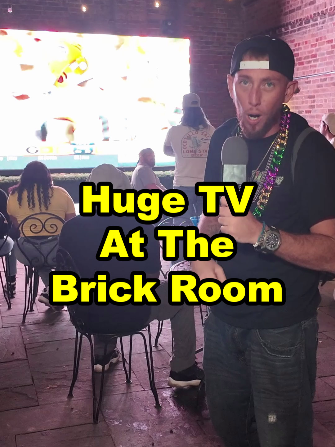 Huge TV At The Brick Room @brickroomonbourbon #nightsonbourbon #bourbonstreet #neworleans #interview #frenchquarter #nola #bourbon #louisiana #party #tv