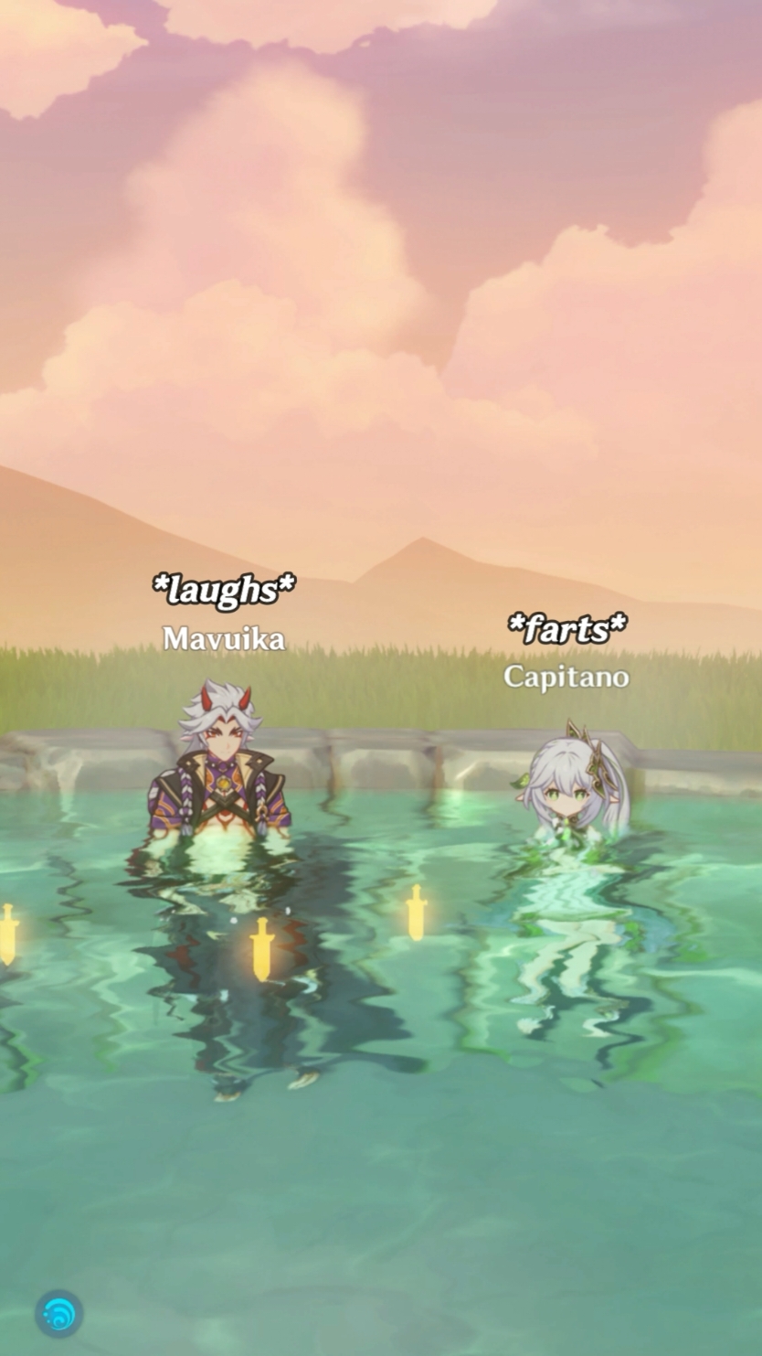 Archon quest 5.1 Mavuika and Capitano are besties #genshinhalloween #nahida #hoyocreators #GenshinImpact #itto #mavuika 