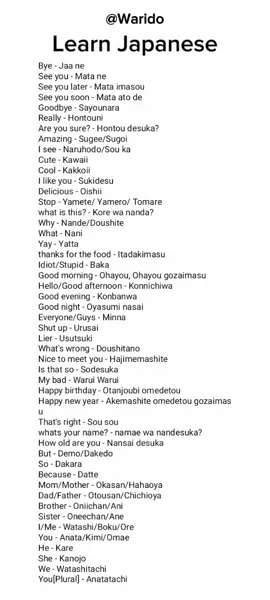 Part 1 Learn Japanese  #Learnjapanese  #Japanese  #Learn  #Warido 