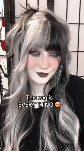 I personally am a synthetic wig girlie 🖤 I love this one so much  #syntheticwig #synthetichair #wigtok #wig #wigreview #bangwig #altgirl #altfashion #althair #tiktokshop 