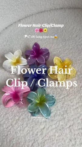 ₱67 pesos lang 6pcs hair clip/clamps na😱💗  #flowerhairclip #hairclamps #flowerhairclamp 