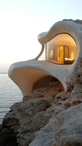 Stunning Cave Bedroom with Sunset Water Views 🌅 | Ultimate Relaxation in Nature #modernexteriordesign 