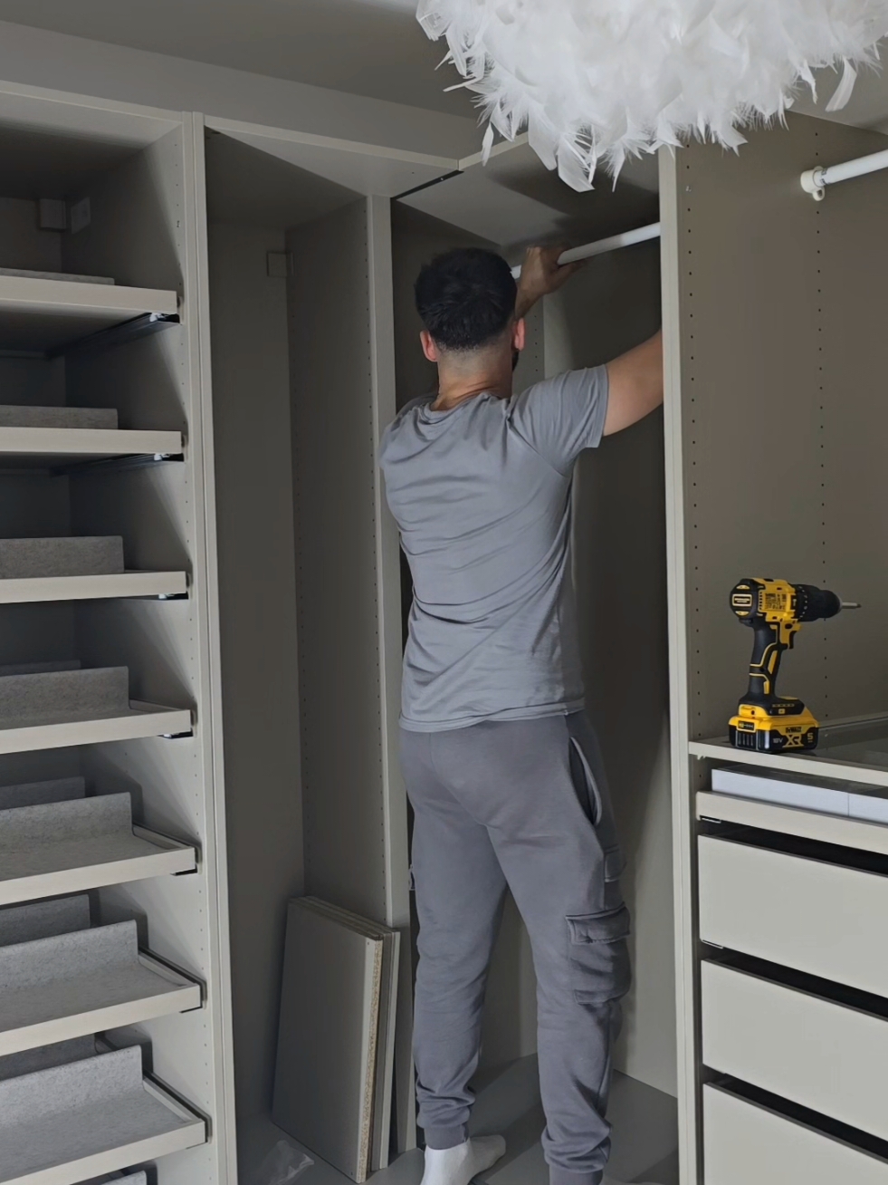 Build Britts new wardrobes with me 🛠 @Brittany can't wait to fill it up and show you 🫶🏽