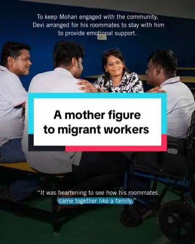 Meet Ms Devi! Stepping beyond her HR duties to become a dormitory manager, she pays close attention to the mental well-being of migrant workers, especially during difficult times.   Amidst the hustle and bustle of managing a dormitory, Devi has created more than just a living space - she’s cultivated a home 🏡💙 #fypsg #migrantworkers 