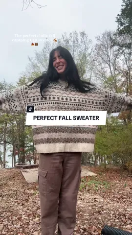 I am so cozy 🥹🌲🐻🤍 #OOTD #fallfashion #fallsweater #viral #cozyvibes #foru 