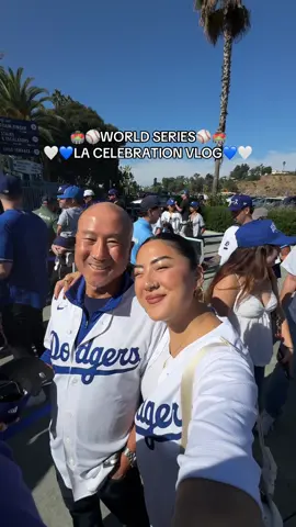 LA lets keep the love ALIVE!! so proud to he born and bred in such a beautiful city💙🤍 thankful to my dad for raising us @Los Angeles Dodgers fans and grateful to witness #WorldSeries celebration in my lifetime with my dad! #LosAngeles #LA #CityParade 