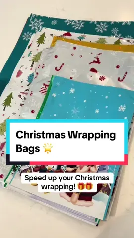 The CUTEST Christmas wrapping bags🎁🎁 #christmaswrapping #tiktokshopfinds #fyp #wrappinggifts 