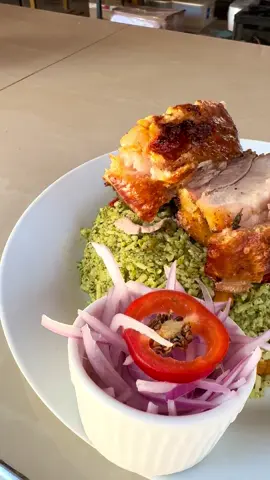 ARROz VERDE + CHANCHO AL PALO 