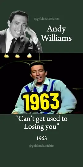 Andy Williams - Cant get used to losing you Live 1963. “Can't Get Used to Losing You