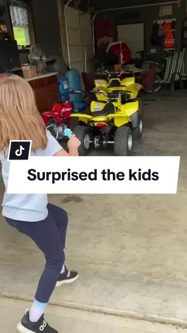 They was so excited #atv #fourwheeler #dirtbike #kids #suprise #daughter #son 