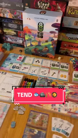 Stardew Valley in space! 🪐🐮🍑🐟 Tend is the ultimate roll/flip and write game. Theres alot you can do and its so simple to understand. You can play Tend with as many players as you want. The scratch card(a ton come in the game) is extremely cool and the stamp pen cargo feature is one of my favorites. Game will be on kickstarter(in bio) This game was created by @IV Studio  #GameNight #tabletopgames #stardewvalley This video is Sponsored 🥳🐟