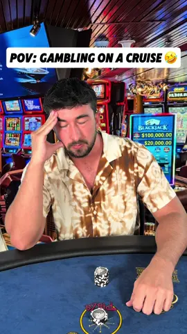 Playing Blackjack on a Cruise be like…😭 #casino #blackjack #gambling #comedy #skit #cruise 