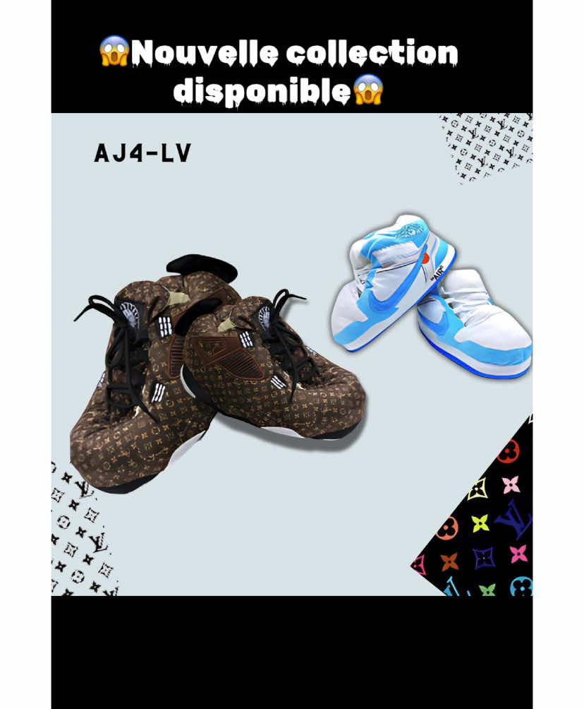 😱Nouvelle collection disponible😱 #chaussons #hype #pourtoi #slippers #louisvuitton #offwhitenike 