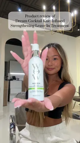 Come try out the new @Color Wow Hair Dream Cocktail Kale-Infused Strengthening Leave In Treatment.  #hairproducts #hairproductreview #hairstylistreviews #hairtok #colorwow #colorwowhair #fyp #damagedhairrepair #hairrepair 