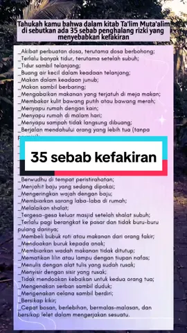 35 sebab kefakiran berdasarkan sumber kitab ta'lim Muta'alim cek keranjang kuning #kiyailembur #ayongaji #fypシ゚viral #talimmutaalim 