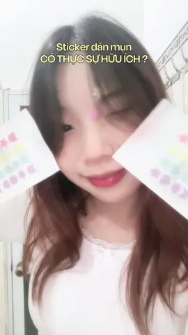 Liệu miếng dán mụn giống sticker có hiệu quả? 🙆🏻‍♀️ Cùng mình trải nghiệm thử xem nhé  ✨   #dailyvlog #sticker #miengdanmun #fyp #trending #reviewlamdep #unbox #review #beauty #BeautyTok 