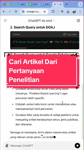 Pake ChatGPT Cari Search Query dari Pertanyaan Penelitian dan Rumusan Masalah 
