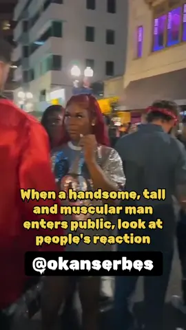When a handsome, tall and muscular man enters public, look at people's reaction #reaction #public #unitedkingdom #USA #halloween 