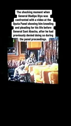 In the video, Abacha can be seen handing Diya a handkerchief to wipe his tears 😂😂 Gen. Diya was crossed examined at the Human Rights Violation Commission (HRVIC) on the coup plan 1997 to overthrow Gen.Sanni Abacha, He bluntly denied the fact that he was part of the plan but he admitted he knew about the plan. He further explained that he was afraid of being killed by the Coup Master Planner if he revealed the plan. He denied pleading with Gen. Sanni Abacha but was shocked to see the video where he truly knelt down before Gen. Sanni Abacha as tendered by the Lawyer. Gen. Diya Oladipo then was appointed as Chief of Defense Staff. He was appointed Chief of General Staff in 1993 and Vice Chairman of the Provisional Ruling Council in 1994. In 1997 Diya and dissident soldiers in the military allegedly planned to overthrow the regime of Sani Abacha. The alleged coup was uncovered by forces loyal to Abacha, and Diya and his cohorts were jailed. Diya was tried in a military tribunal, and was given the death penalty. He also served as military governor of Ogun State from January 1984 to August 1985.. During General Diya’s trial, General Sani Abacha passed away. His successor, General Abdulsalami Abubakar, granted Diya a pardon. Diya's sentence was commuted, and he was released from prison. However, he was discharged from the army, stripped of his rank, and prohibited from using his military title. He spent most of his time attempting to recover possession of various properties seized by the government on his arrest. He made no attempt to explain how he purchased these lavish properties on the salary of a lieutenant general. Gen. Diya died in March 2023.  #Historylovers 