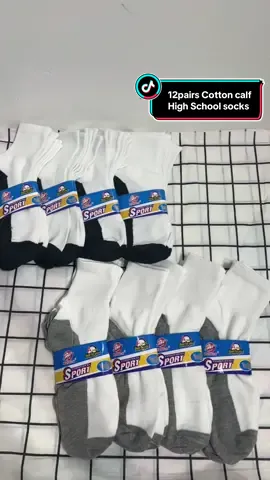 YITONG corp✨ 12 pairs Unisex Breathable cotton Calf High School Socks for Men/women  Stretchable  High Quality  Color: Black&white, and Gey&white Check out the yellow Basket😍🎉 #socks#Highsocks#12pairssocks#1dozsock#fyp #viral#trendingvideo #medyas#schoolsocks#studentsock#womensock#mensock#unisexsock#cottonsock 