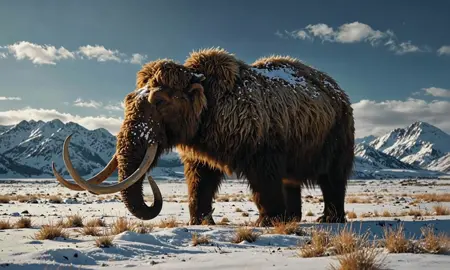 Woolly Mammoth brought to life. #fyp #trendingvideo #animal #wildlife #pet #nature #2024 #ai #snow #news 