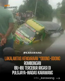 Kendaraan “odong odong” yang membawa rombongan ibu ibu terperosok ke irigasi Pulojaya,wadas-Karawang pada minggu (03/11) siang. Rombongan ada sekitar 18 orang,belum termasuk anak anak.kabarnya rombongan berasal dari Rengasdengklok hendak “kaondangan” ke Cilamaya. Tidak ada laporan korban jiwa dalam peristiwa ini.keterangan warga,kendaraan “kagok”menghindari sepeda motor dari arah berlawanan,hingga oleng dan terperosok ke irigasi. #infokarawang #karawang 