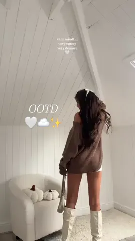 cutesy sunday outfit check 🤍 #cuteoutfit #hairbow #autumnvibes #sheinoutfits #kneehighboots #fyp #styleinspo 