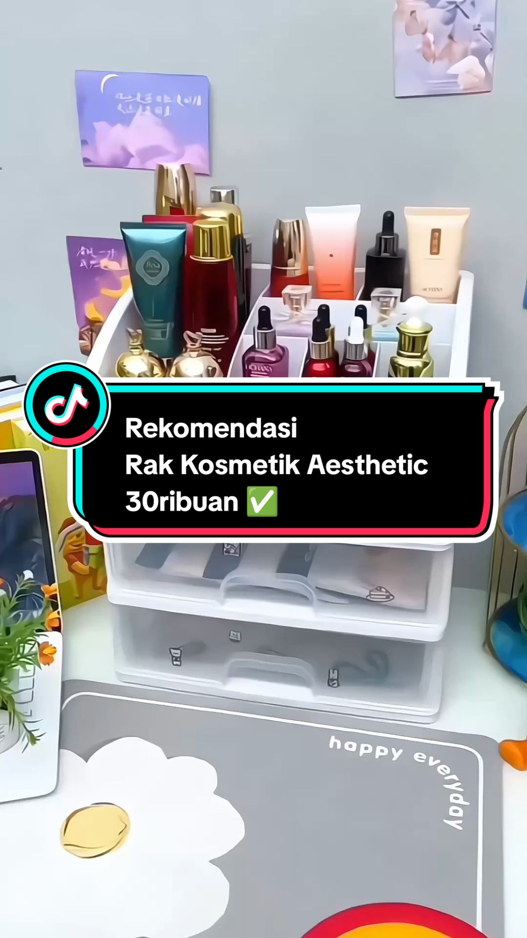 rekomendasi rak kosmetik aesthetic 30ribuan #rakkosmetik #rakkosmetikmurah #rakkosmetik3laci #tiktokshopindonesia 