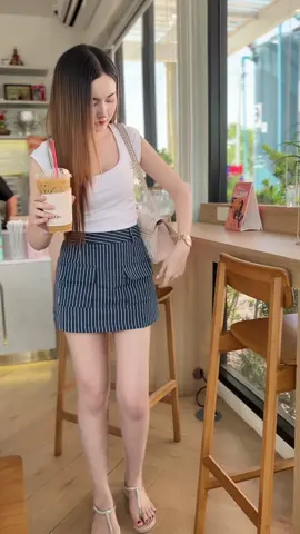 กระโปรงลายริ้ว พรางหุ่นดีมาก ✨💗 #กระโปรง #กระโปรงสั้น #กระโปรงลายริ้ว #พิกัดชุดที่ตะกร้าน้า 