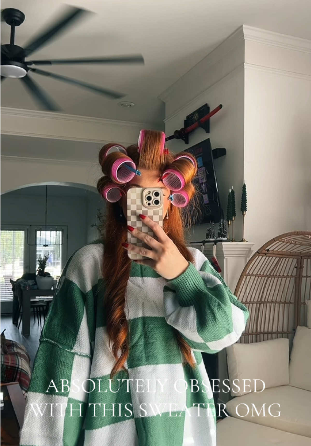 let me go ahead and order more colors lol #foryou #foryoupage #tiktokshop #tiktokshopaffiliate #tiktokshopclothes #sweater #checkerboardsweater #greensweater #redhead #fyp #tiktokshopblackfriday #tiktokshopcybermonday #tiktokshopclothes 