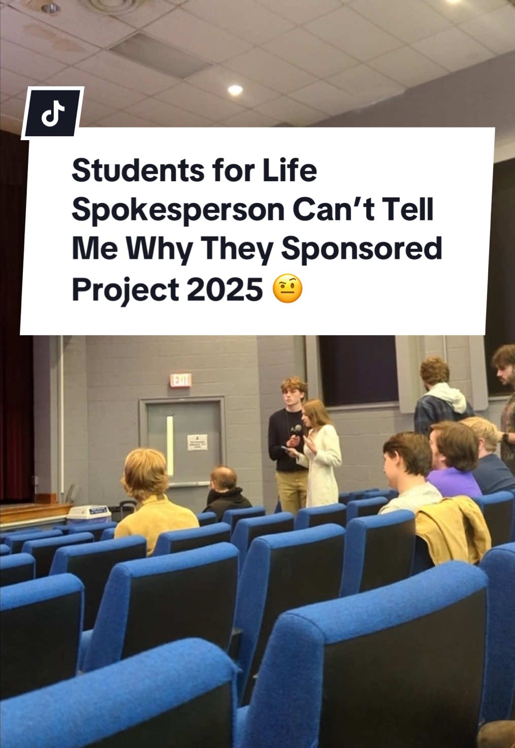 Students for Life of America spokesperson Lydia Taylor wouldn’t tell me what exactly her organization did to influence Project 2025 other than saying they “offered input” on the draconian ab0rtion policies-while still insisting that their organization does not support any of the policy suggestions in the final plan. It’s still very unclear what exactly they did contribute, but I don’t imagine giving real clarity as to the organization’s actions was the goal of Lydia’s answer. Probably the opposite. We do know that their group is listed as a sponsor for Project 2025-which means they gave more than just a few notes. These organizations are scrambling to distance themselves from the horrific proposals in this plan-including a federal ab0rtion ban without exceptions, pregnancy surveillance, mandated reporting of all m*scarriages and stillbirths, investigations into adverse pregnancy outcomes, and much more.  The anti-ab0rtion movement will talk a lot about loving women and providing resources for mothers, but behind the scenes, their largest contributions are going towards some very different plans. You can learn more at www.whatisproject2025.net, or just by reading the proposal itself, which is available online.  You do not want people who can’t answer basic questions about their shady lobbying practices to be the ones writing laws that decide whether or not you go to jail for your pregnancy outcomes.  Remember that on Tuesday. #prochoice #studentsforlife  #project2025 #choice #reproductiverights @Students For Life of America 