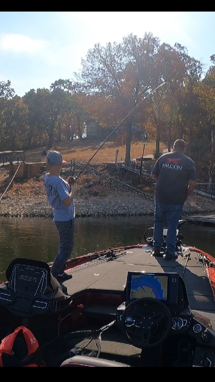 DOUBLE UPPPPP🔥#fishtok #yamaha #alwaysberecording #gopro #grandlakeoklahoma #skeeterboats #yolotek 