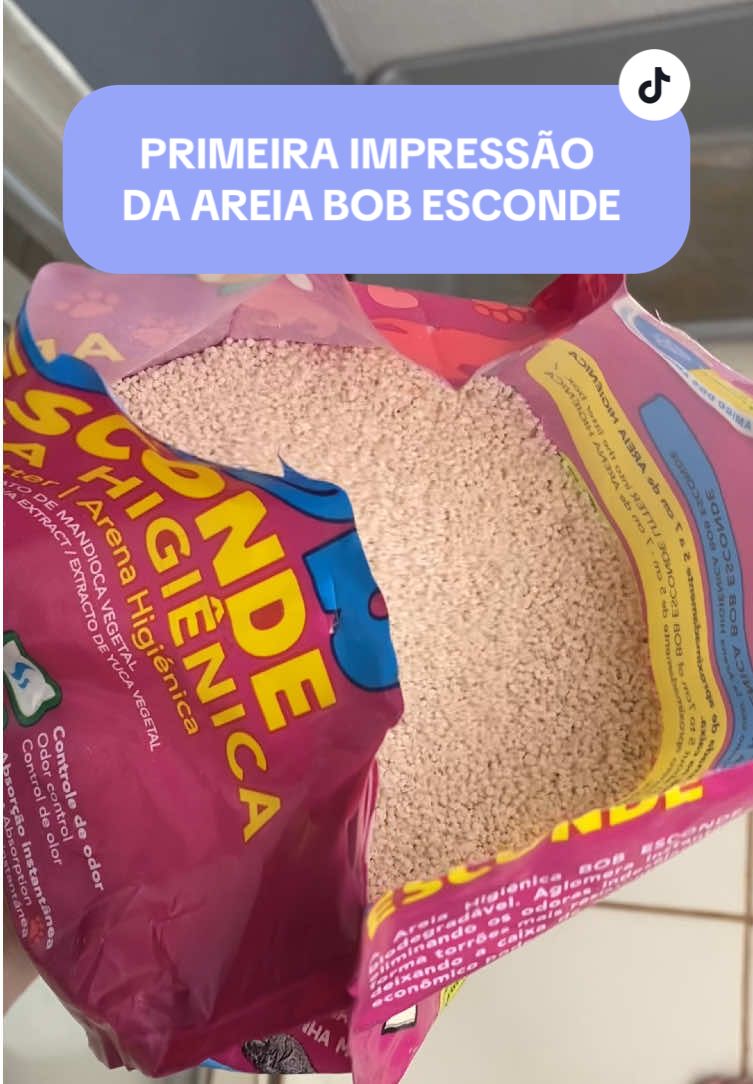 Primeira impressão da Bob Esconde 🐈💩  …… ……. ……… ……… …… ……. ……… ……… …… ……. ……… ……… #areia #gato #areiadegato #bobesconde #opcao #teste #primeiraimpressão #maedepet #barato #mandioca #vivaverde 