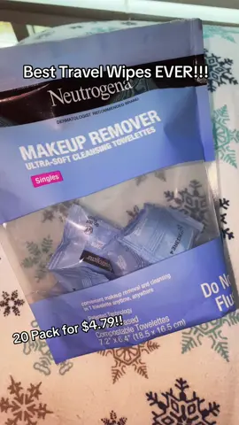 Need tiny makeup wipes for a vacay or just an overnight stay? These are for you! #travelessentials #minitravelessentials #tsafriendly #makeupremover #makeupwipes #neutrogena #travelmusthaves #flightessentials #packwithme 