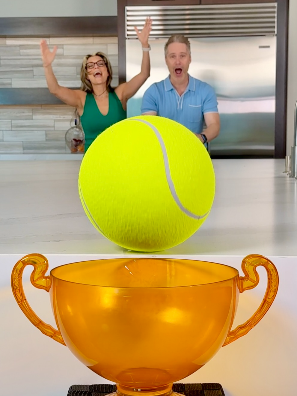 Giant Tennis Balls Challenge 🎾 #winaprize #game #wifeandhusband