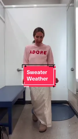 Adore, Peace & Love the cutest sweaters are 50% through tonight  Everything is linked in my LTK in profile And the silver jeans and sequin skirt will be on repeat this sparkle season  #sweaterweather #sparkleseason #holidayoutfits #oldnavystyle 