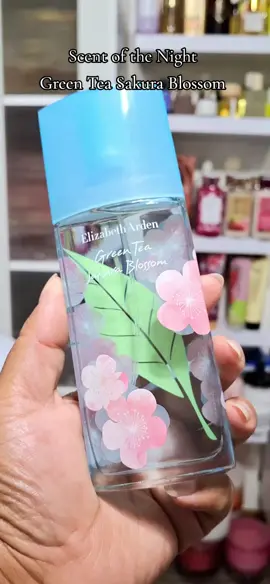 Scent of the Night  Green Tea Sakura Blossom by Elizabeth Arden  Fragrance Notes:Bergamot  Mandarin Orange, Violet Leaf, Sweet Almond,Green Tea,Japanese Cherry Blossom, Peony, Jasmine Sambac, Musk, Birch, and Ambrette  #bedtimefragrance #greenteafragrances #elizabethardenfragrances #cherryblossom 