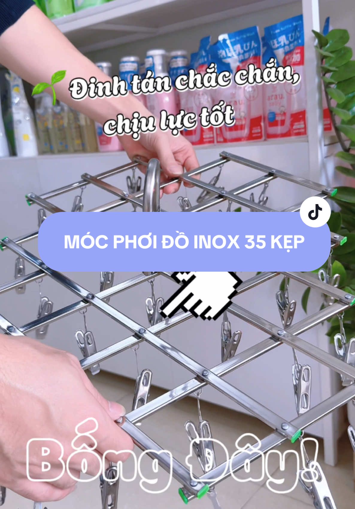 Móc phơi Inox 35 kẹp. Inox bền bỉ và không gỉ có thể xếp gọn tiện lợi :) #mevabe #dososinh #mocchuminox #mocchumphoiquanaochobe #mockepquanao 