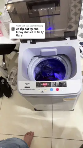 Trả lời @Trần Nhung máy giặt lắp đặt rất dễ nên bác yên tâm nha #maygiatmini #maygiatminisakura #maygiatminisakuratudong #maygiatdoembe 