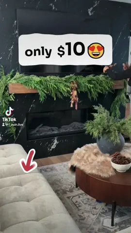 Real Touch Pine Garland #christmas #mantle #mantledecor #fireplace #christmastiktok #christmasdecor #blackfriday #christmasdecorating 